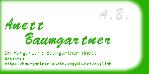 anett baumgartner business card